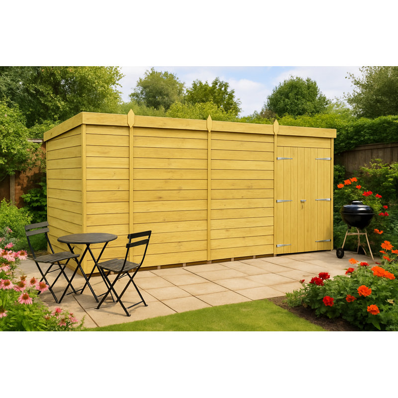 13ft x 6ft Pent Shed - Double Door without Windows