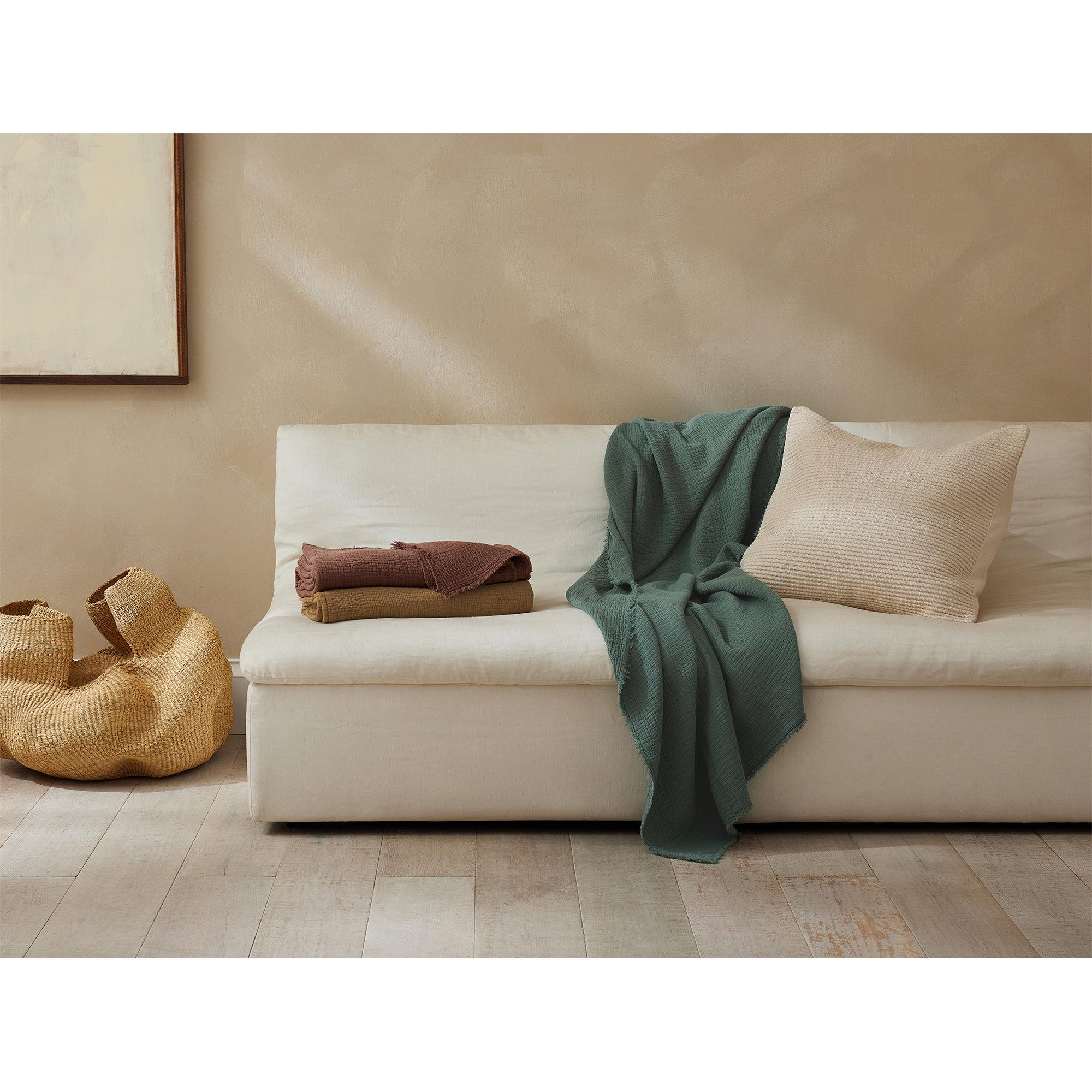 Topanga Matelasse Cotton Throw Blanket, Juniper, King