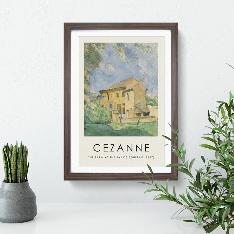 Farm At The Jas De Bouffan by Paul Cezanne - Single Picture Frame Print, Walnut Framed, 36cm H x 27cm W x 2cm D