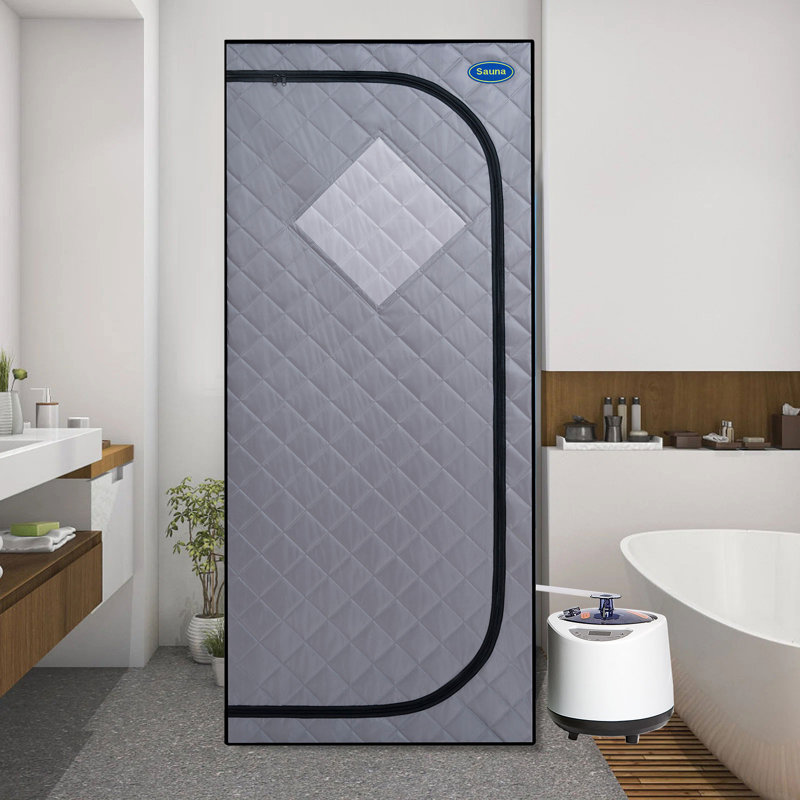 Holaki 1-Person Portable Traditional Steam Sauna Tent With Remote Control, Gray