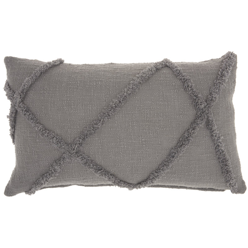  Housse de coussin rectangulaire et insert, Gris