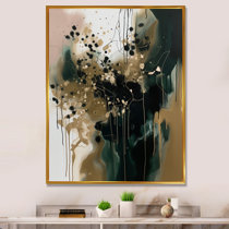 Unlimited Art Project - Cream Black Modern Abstract Canvas Wall Art Print Unique  Wall Décor 