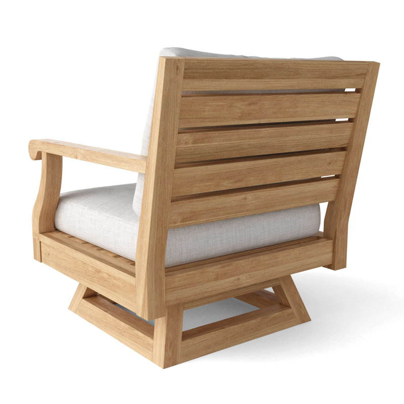 Riviera Outdoor Teak Swivel Lounge Chair, White