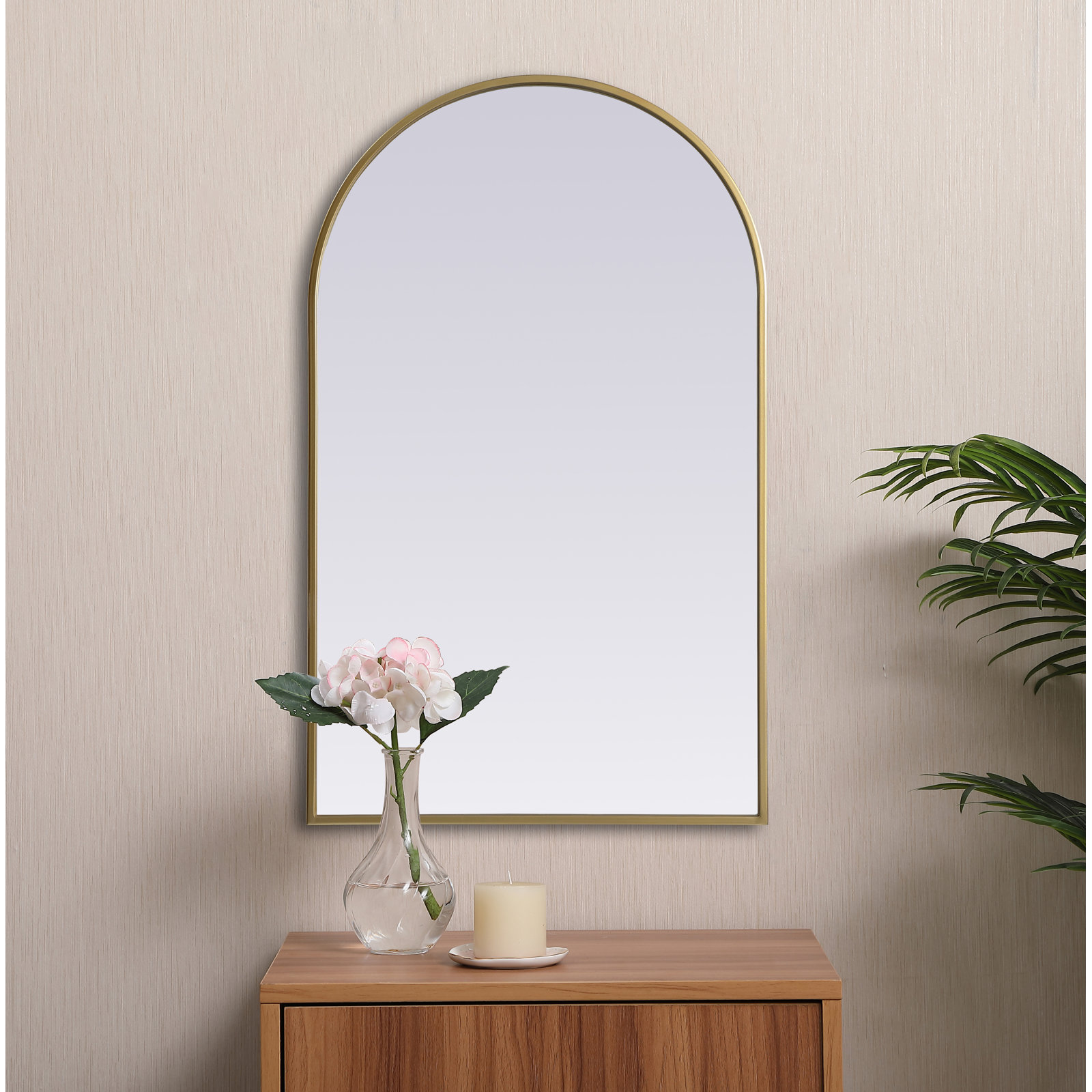Sabine Accent Mirror, Brass, 36" x 22"