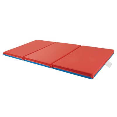 ECR4Kids Premium Folding Rest Mat, 3-Section, Sleeping Pad, Blue/Red, 5-Pack -  ELR-0575-CSPK