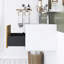 Meuble-lavabo moderne intégré 24 po avec lavabo à surface solide, armoire en MDF mural et sans poignée-371604219