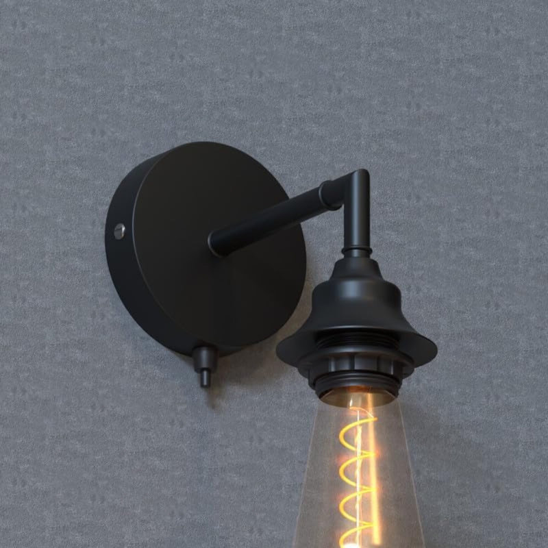Single Metal Ceiling Rose With Push Button , Black