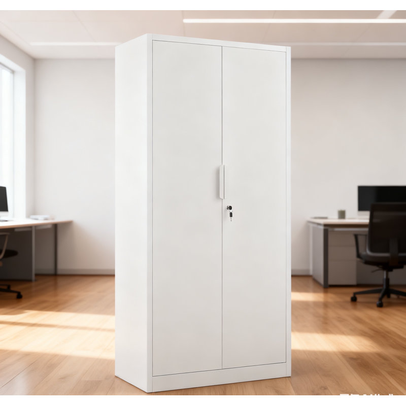 70-Inch 2-Door File Cabinet With Lock, 4 Adjustable Shelves, Heavy-Duty Steel Construction, For Commercial Office, Home Office, Legal Size & Letter File Storage, Organization Cabinet,White