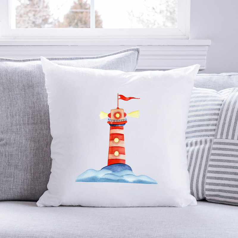 Nautical Sea Life_119 - Coussin décoratif en polyester, H 18 po x l 18 po