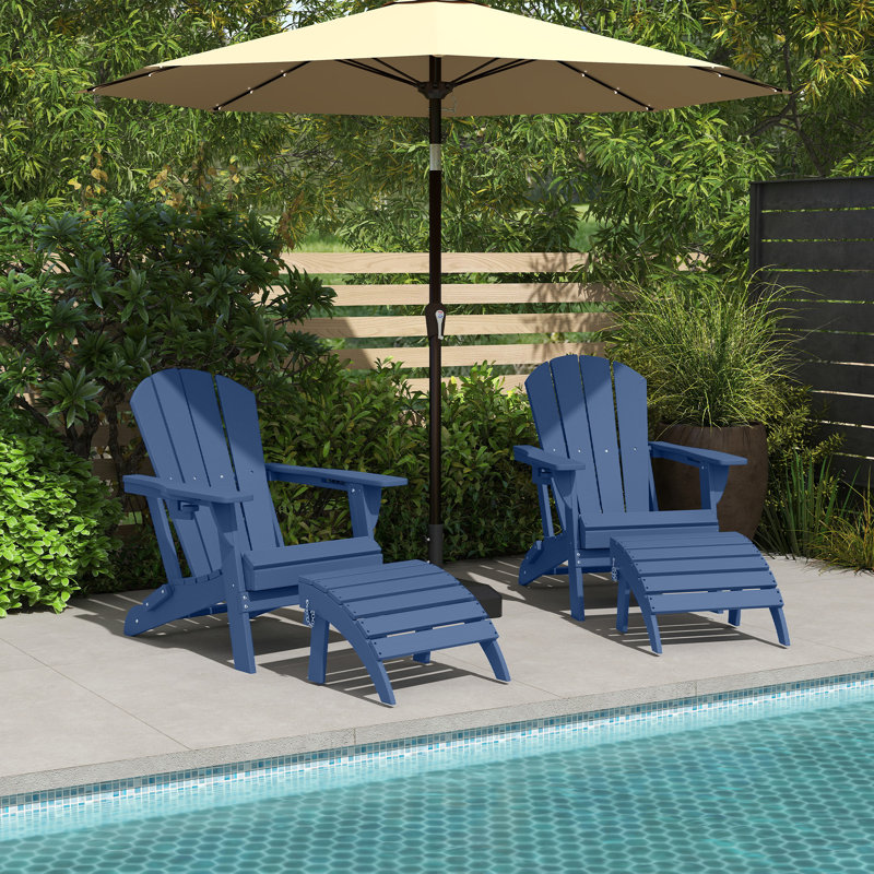 Repose-pieds pliable en plastique PEHD Adirondack, Marine