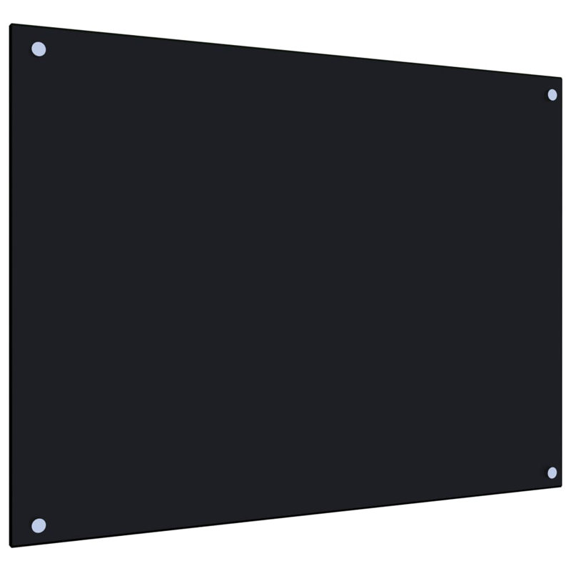 Howse 60cm W x 80cm L Glass Peel and Stick Field Tile, Black