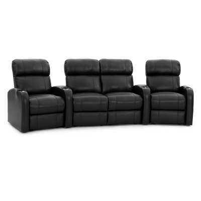 Upholstered Home Theater Seating with Cup Holder