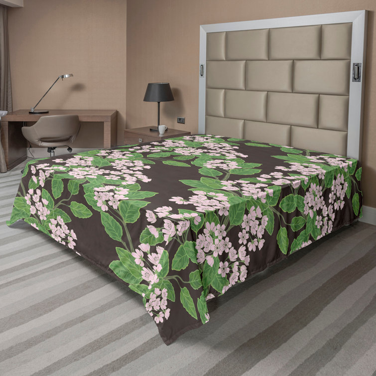 Drap plat à motif floral bohème Ambesonne