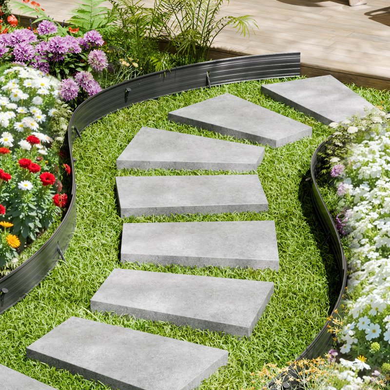 Bordure de paysage en métal 8Packs 72in résistant à la rouille pliable pour le jardin