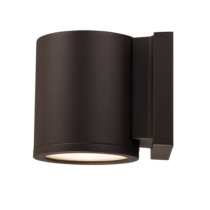 Tube LED Outdoor Armed Sconce, Bronze