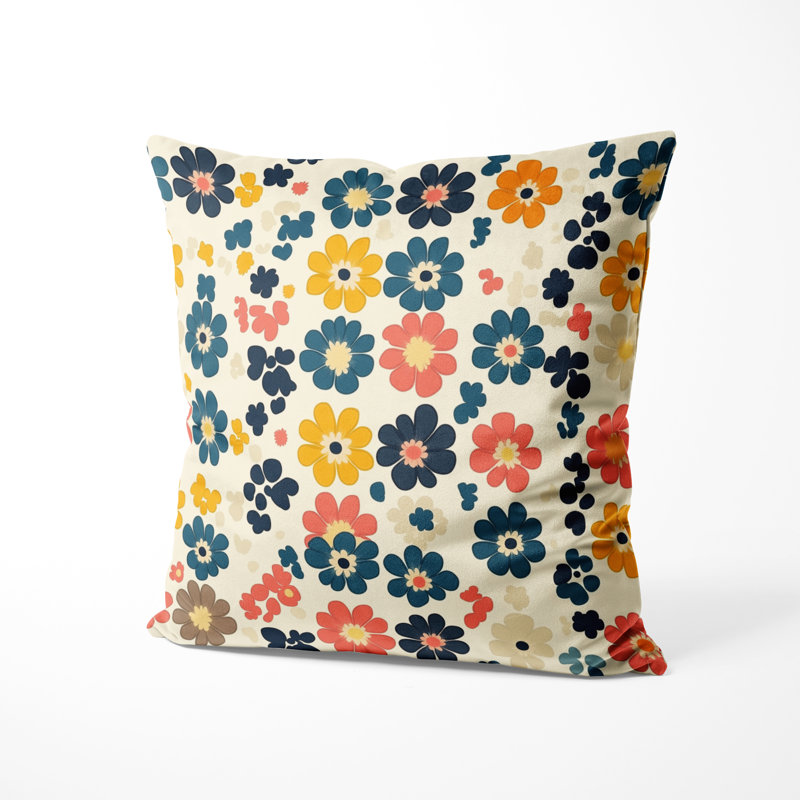 Coussin Patchwork - Coussin à imprimé campagnard, H 18 po x l 18 po