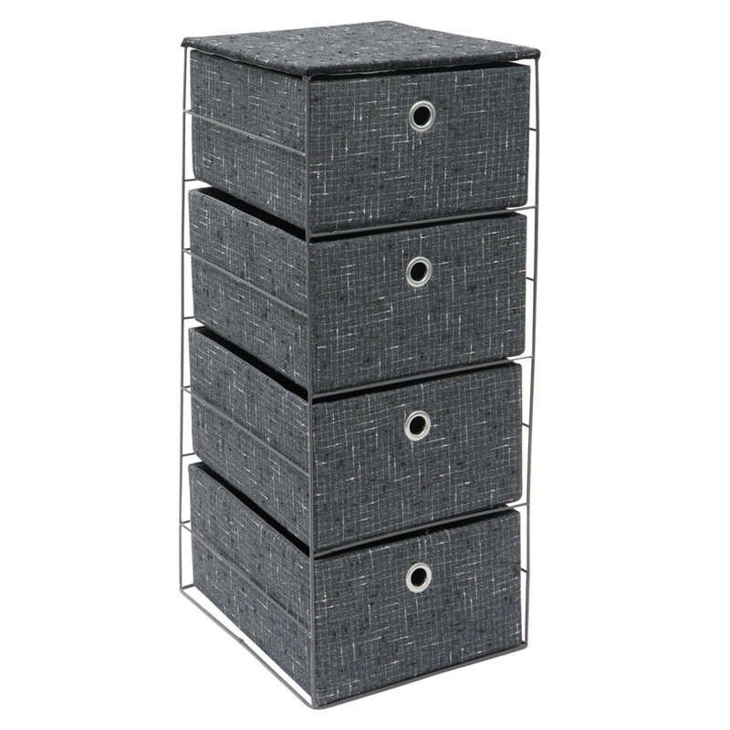 JVL Fabric Decorative Basket, Shadow