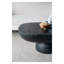 Table basse ovale noire - Piédestal en oxyde de magnésium de 36 po de longueur x 24 po de largeur x 15 po de hauteur pour le salon