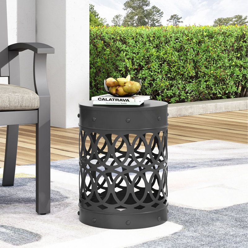 Outdoor Metal End Table Large