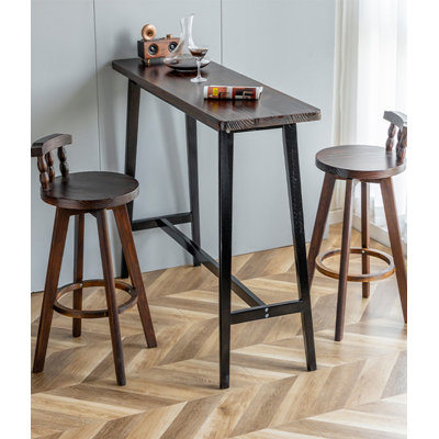 Retro And Simple Solid Wood Rectangular Bar Table