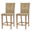 Tabouret de bar en bois massif à finition naturelle avec corde tissée à la main
