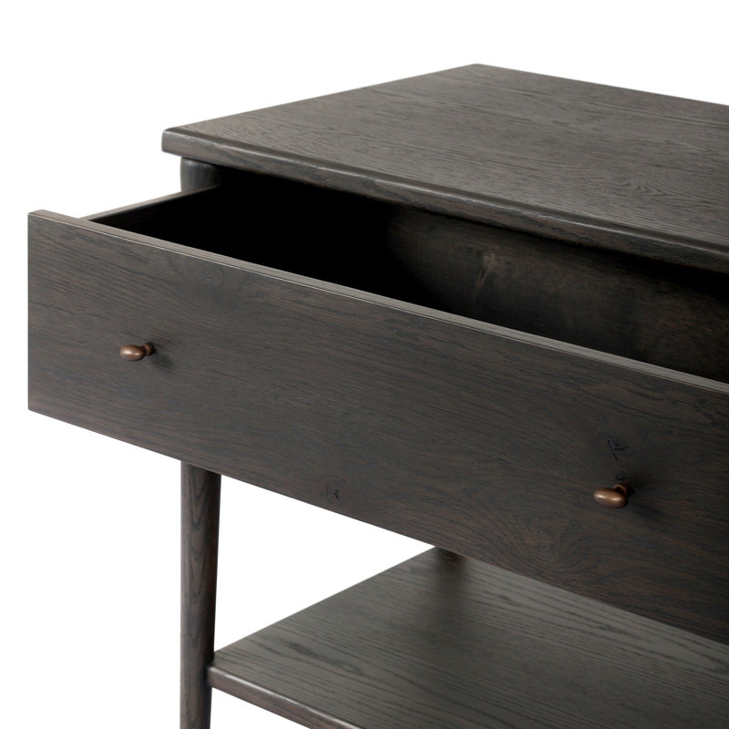 Lizzy 1 - Drawer Nightstand, Smoked Black Oak