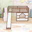 Lit mezzanine simple bas avec escalier de rangement, glissade et éclairage multicolore-934843606