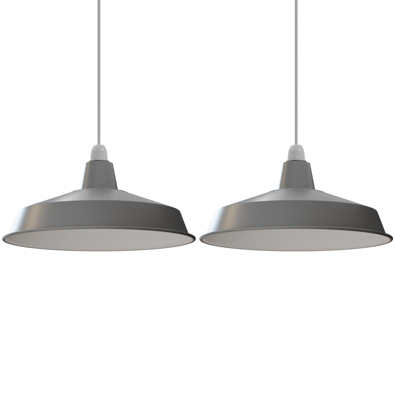 18.7cm H Metal Dome Lamp Shade, Grey