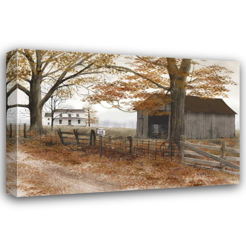 «August Grove® Jacobs», art sur toile tendue par Billy Gallery: Old Country Road, H 13 po x l 18 po