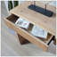 Rustic Wooden Console Table With Drawer – Minimalist Design, Ribbed Texture, And Natural Finish