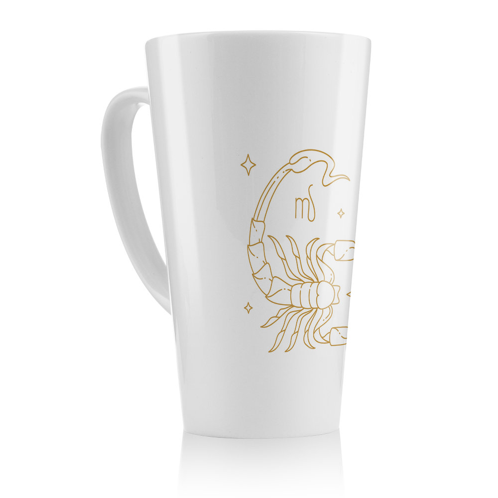 Zodiac Scorpio Horoscope In White Dining Latte Mug