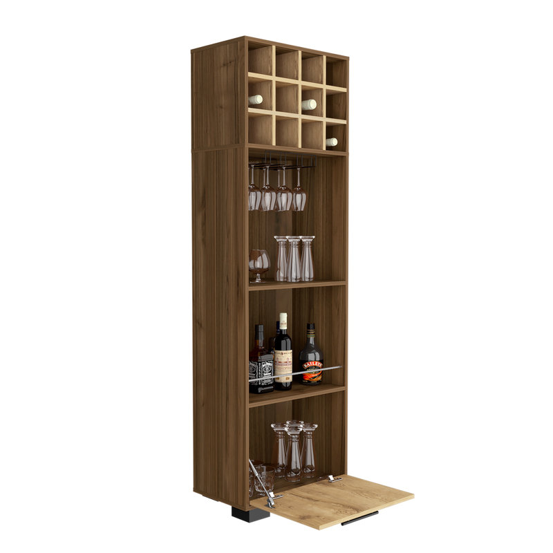 Bar avec 12 casiers à vin et porte-gobelets