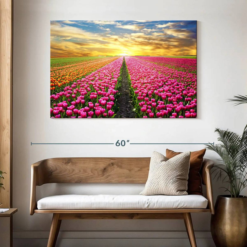 Champ de tulipes, H 32 po x l 48 po