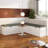 L-Shape Storage Bench With Cushioned Seating, For Dining Room, Kitchen, Entryway