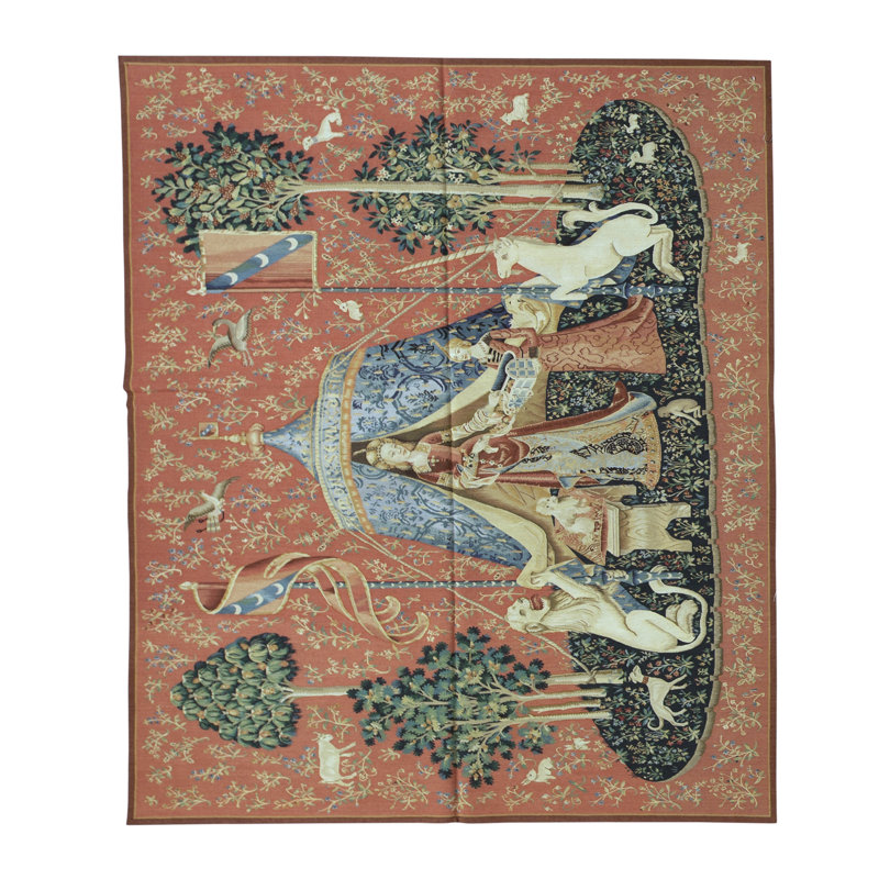 Hand-Knotted High-Quality Rust and Green Area Rug