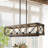 Holbert 5 - Light Rectangle Wood Metal Pendant Light Farmhouse Kitchen Island Chandelier-1456675512