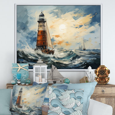Phare, mer orageuse 2 - Art mural phares