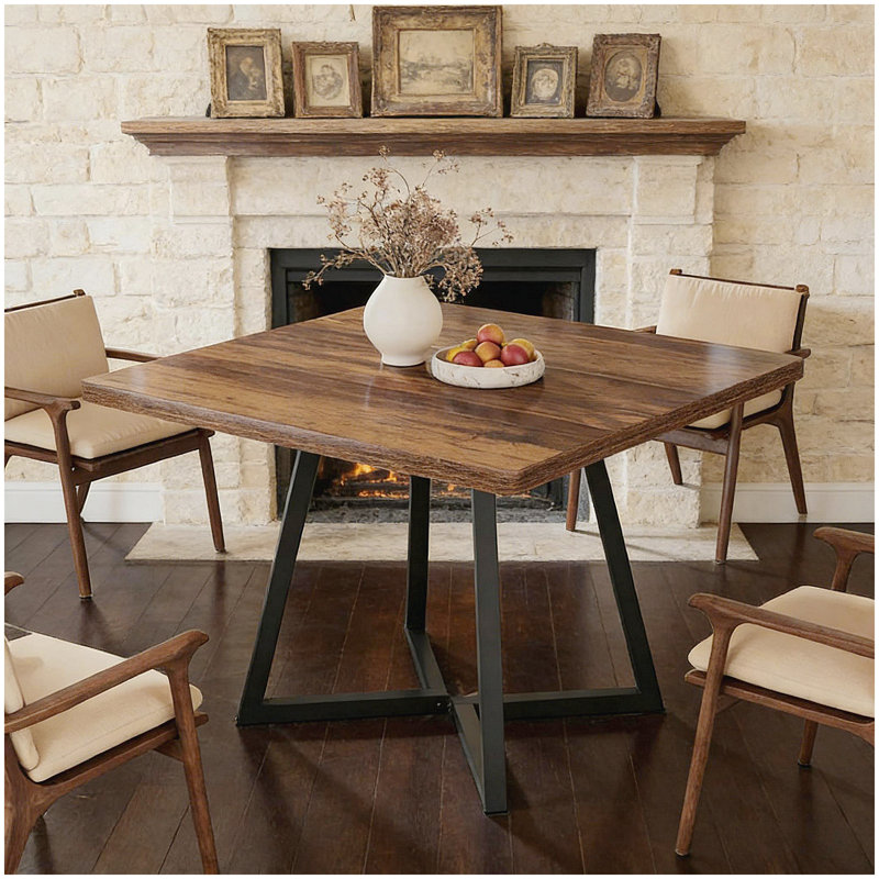 Vintage Square Dining Table,Wood Kitchen Table,Classic Design Dining Table