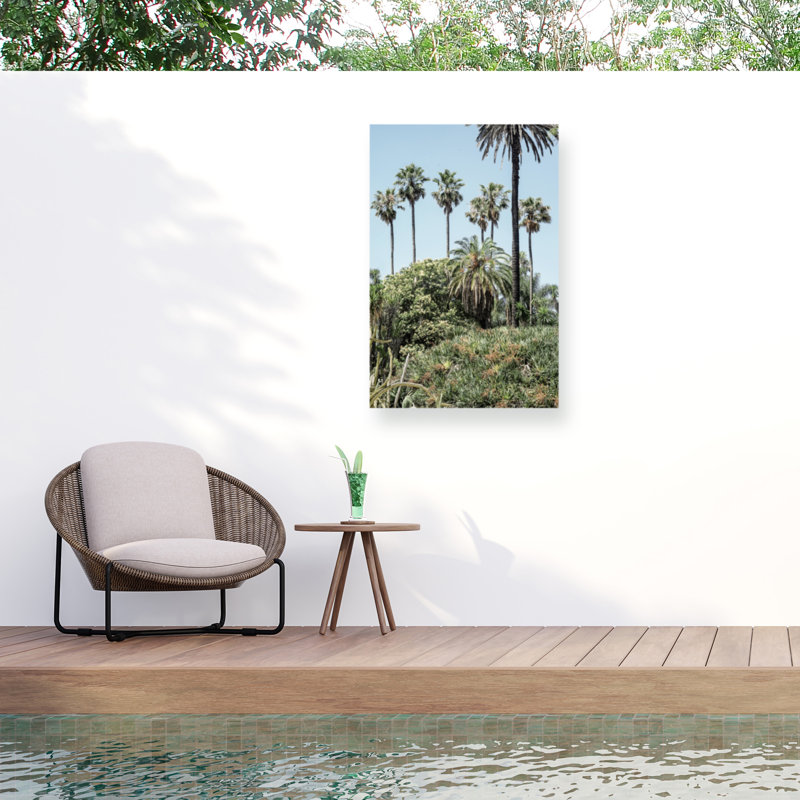 Vertical Mixed Media Palm Tree Landscape Canvas Art