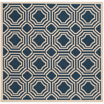 Tapis intérieur / extérieur bleu marine / beige Arneshia
