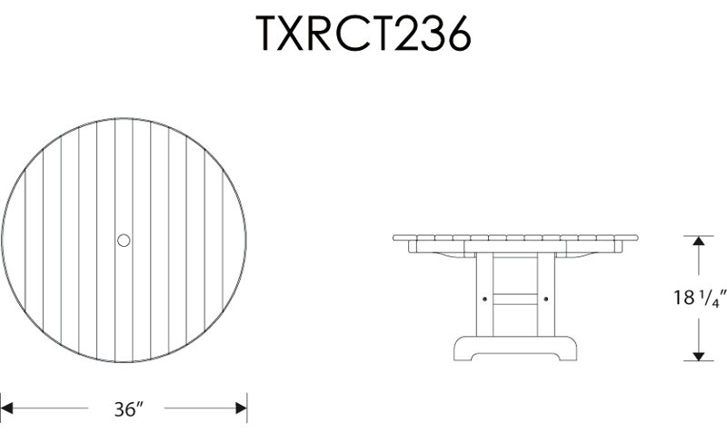 TREX Outdoors Cape Cod Round Conversation Table, 48", Gray