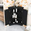 Armoire de rangement autoportante triangulaire pour salle de bain avec tablettes réglables-735184419