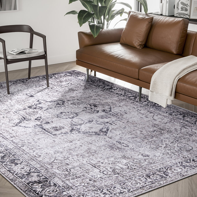 Tapis crème / gris Devendr, Rectangle 4 pi x 6 pi