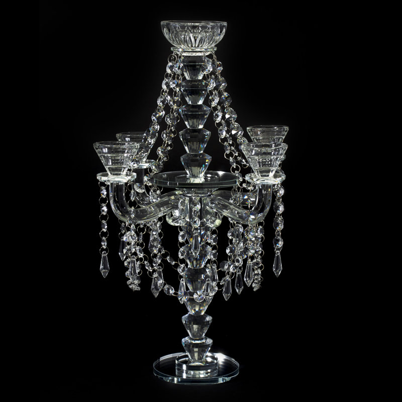 Candélabre de table en cristal 18,5 po