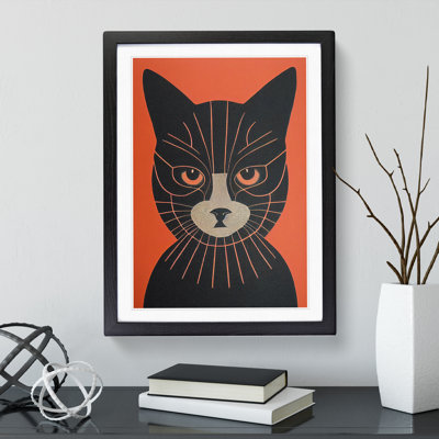 Mesmerising Cat Abstract - Framed Print