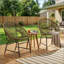 Chaise d'extérieur en osier de patio, rotin en PE et structure en fer, ensemble de 2-936355345