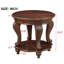 Table de bout ronde 22 po, table d'appoint en bois massif avec tablette, table de coin de salon facile à assembler-928702319