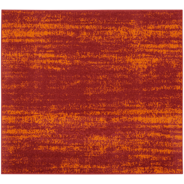 Pentworth Machine Woven Chenille Indoor/Outdoor Area Rug in Red