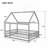Ashton Floor Wooden Bed With House Roof Frame, Fence Guardrails-457666989-457666985