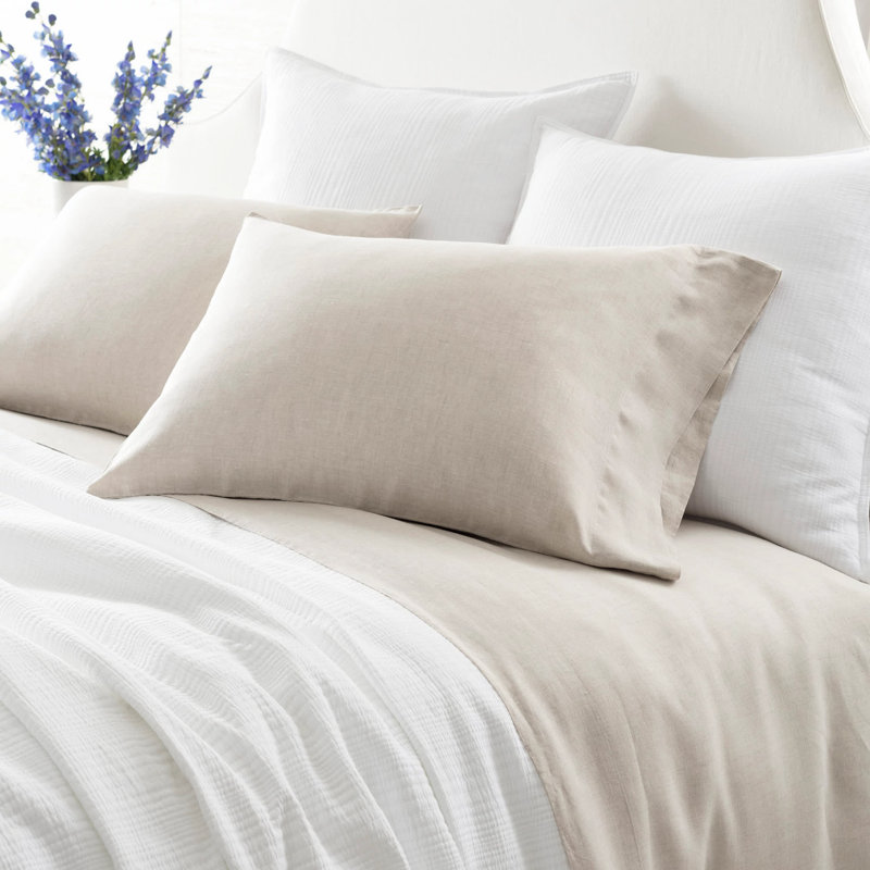 Lush Linen Pillowcases, King, Natural